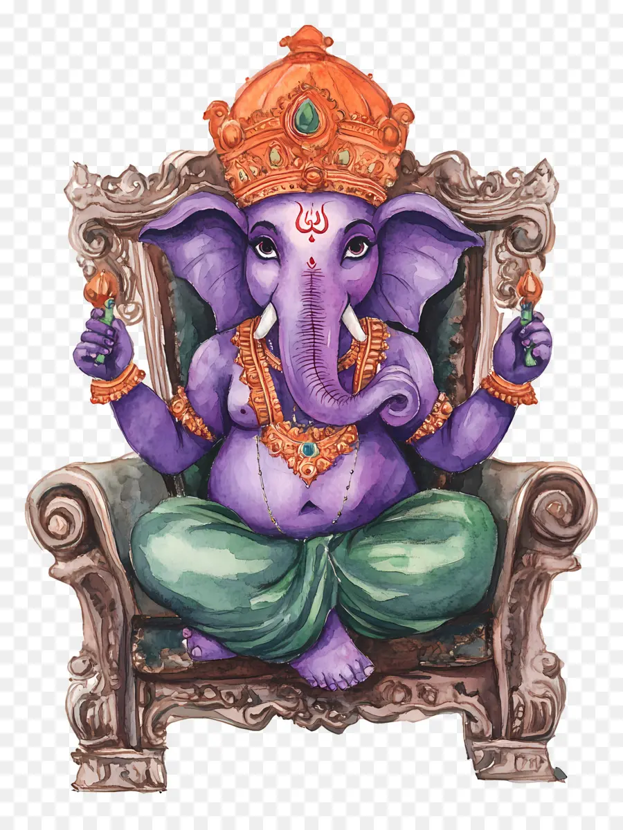 Ganesh Chaturthi，Ganesha Violet PNG