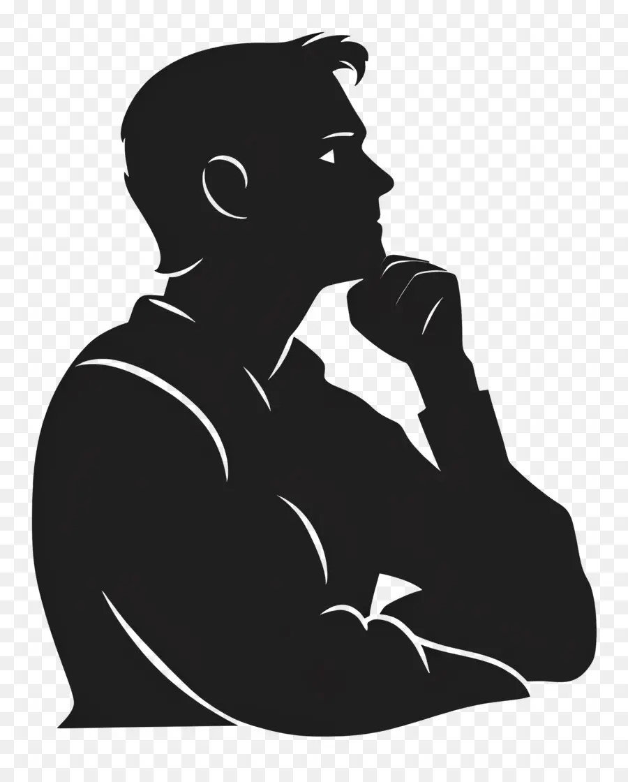 Pensée Homme Silhouette，Homme Pensant PNG