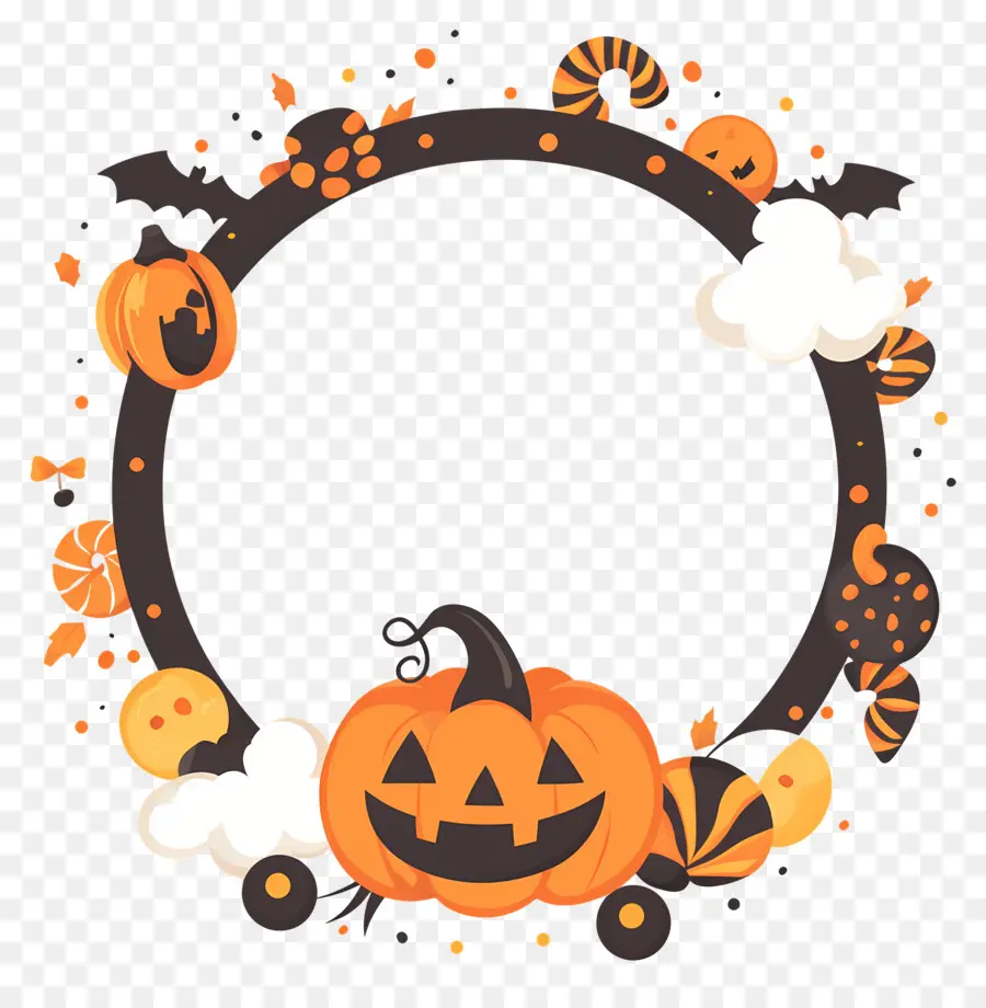 Cadre D'halloween，Citrouille PNG