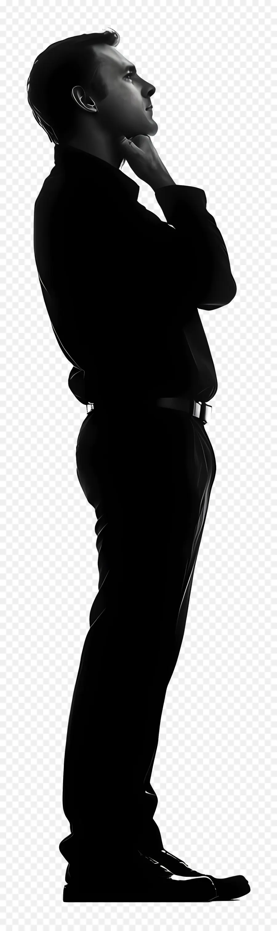 Pensée Homme Silhouette，Silhouette D'homme PNG