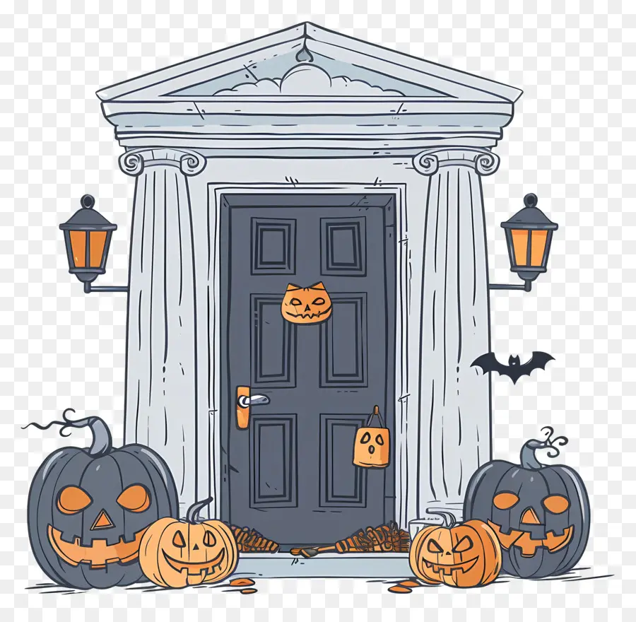 Porte Effrayante D'halloween，Porte D'halloween PNG