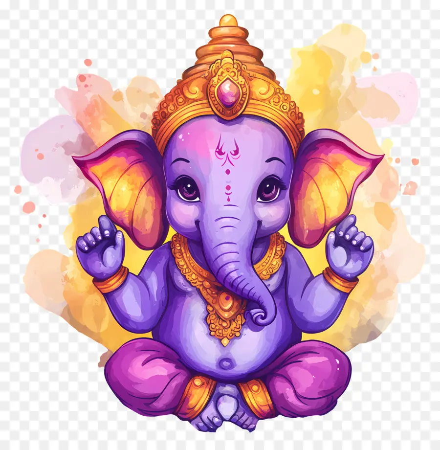 Ganesh Chaturthi，Divinité éléphant Jaune PNG