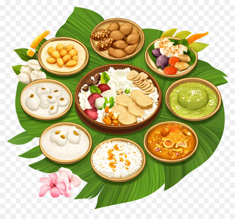 Onam Sadhya，Plateau De Nourriture Traditionnelle PNG