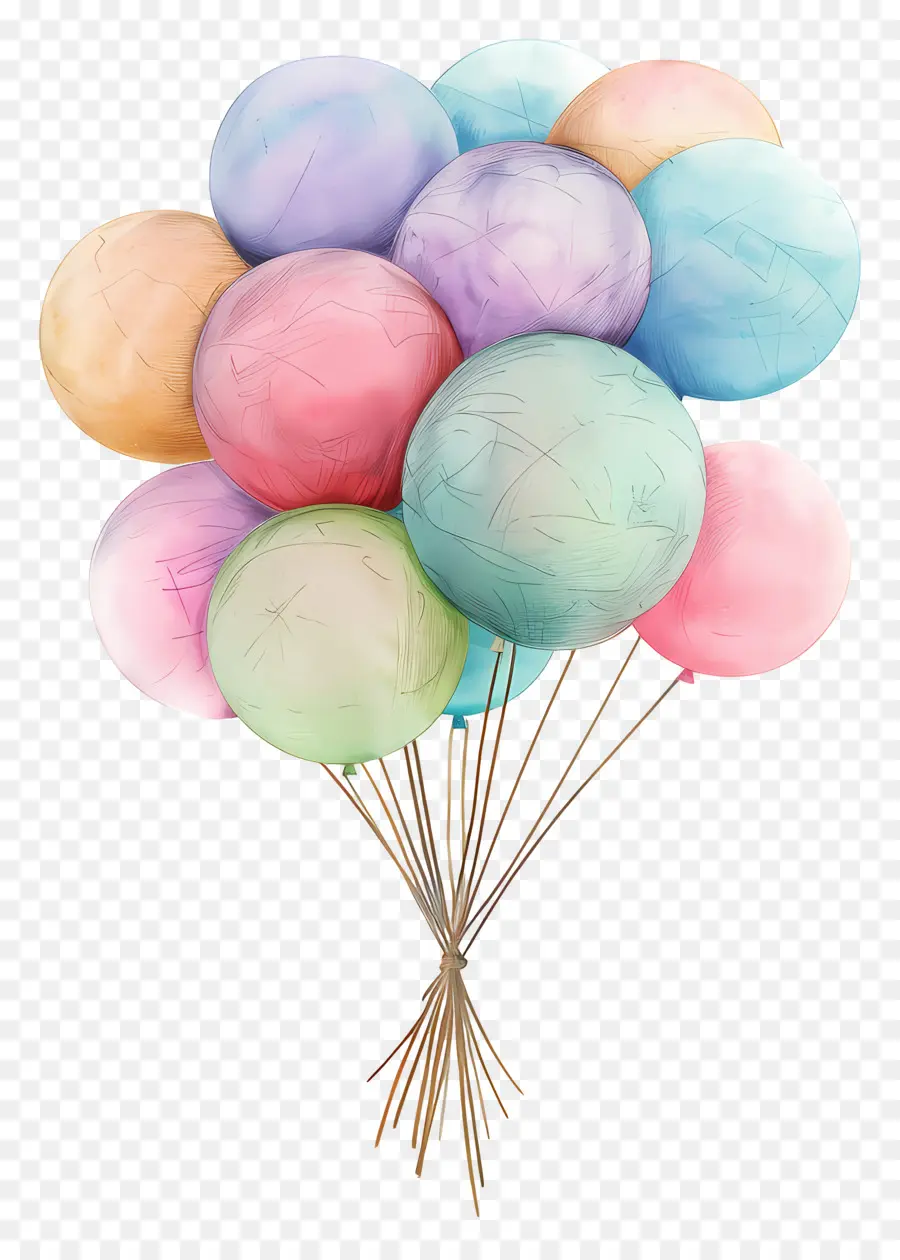 Ballons Pastel，Ballons Colorés PNG