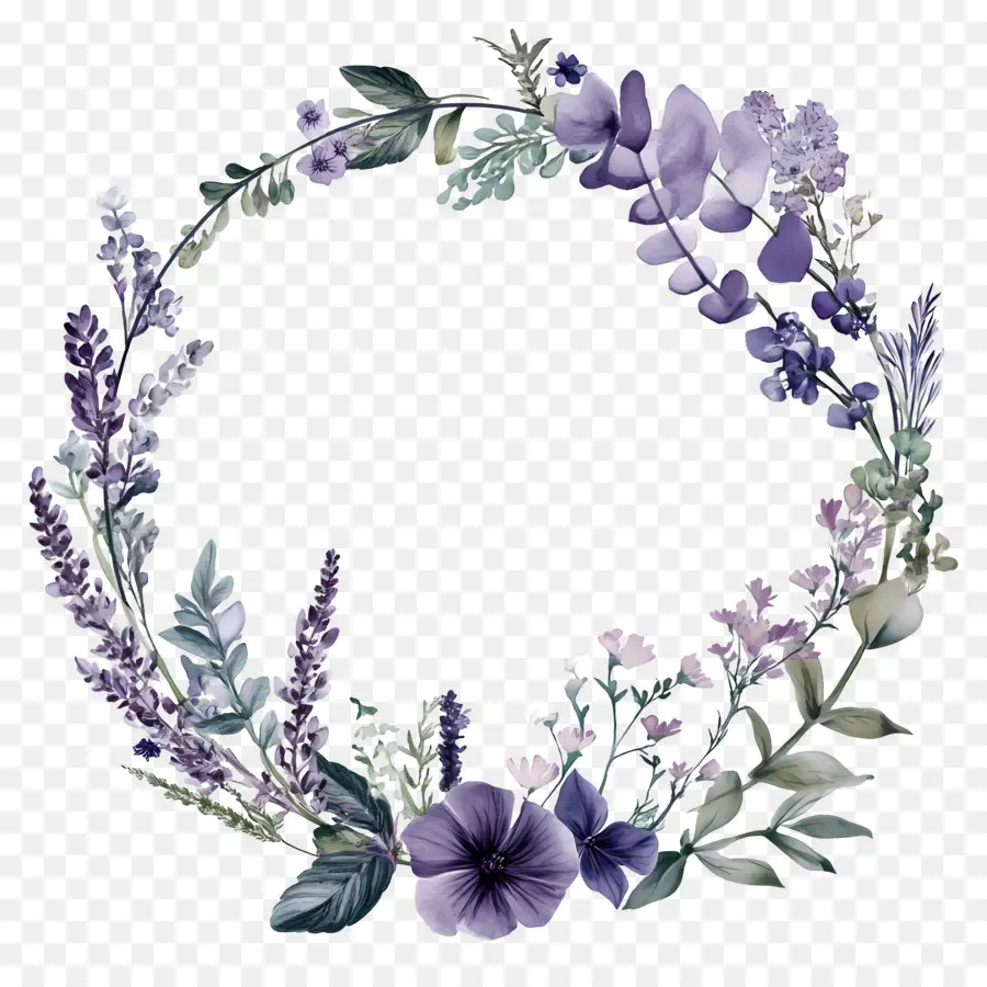 Cadre De Cercle，Couronne Florale PNG