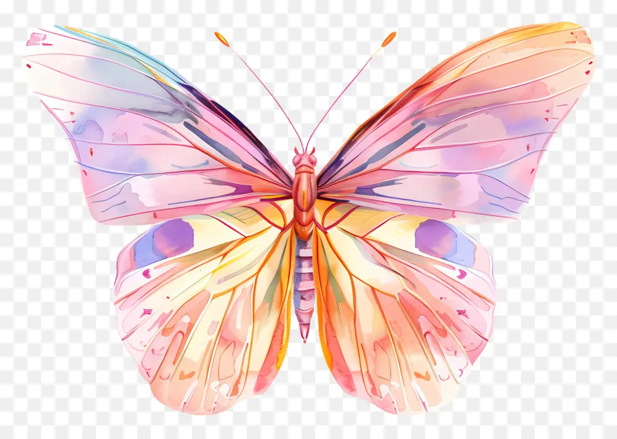 Papillon Pastel，Papillon Coloré PNG