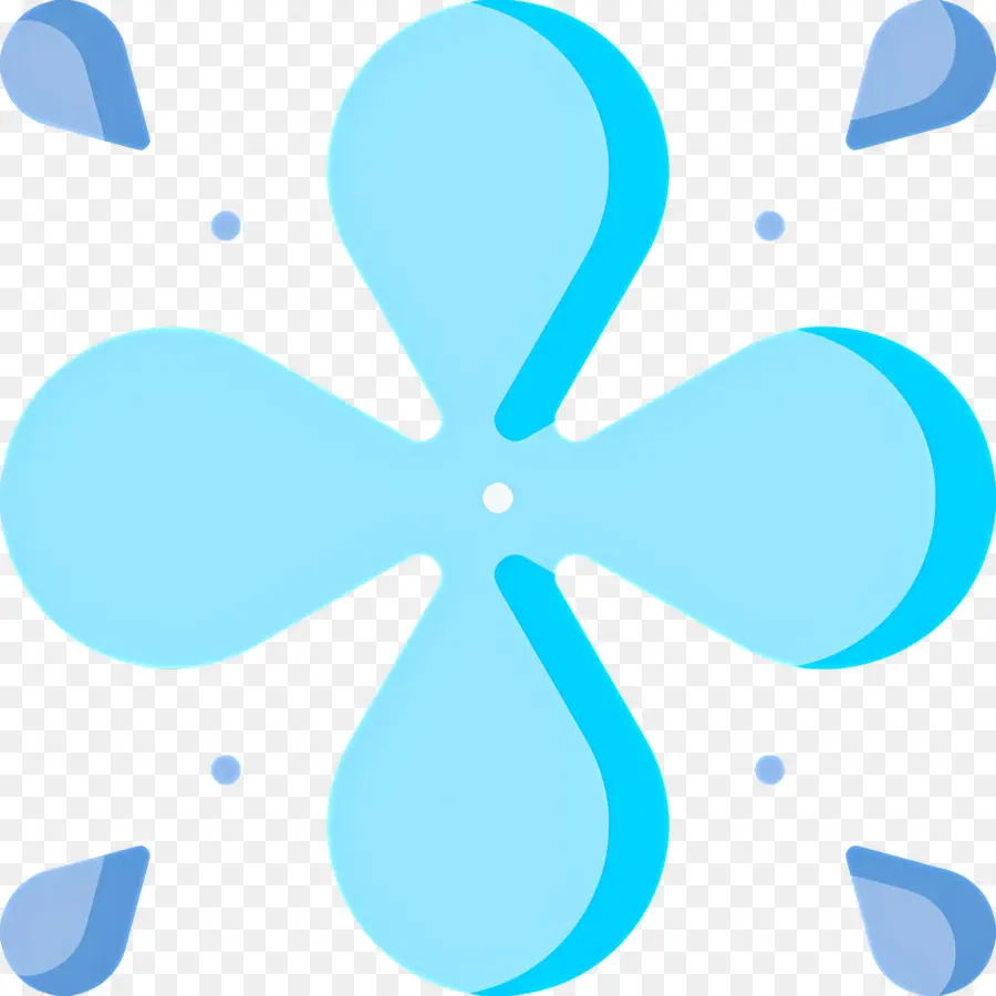 éclaboussure D'eau，Fleur Bleue PNG