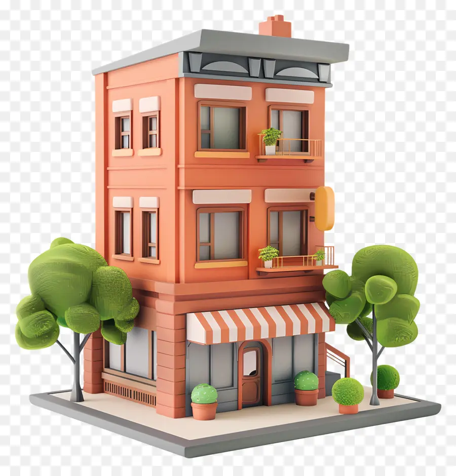 Bâtiment 3d，Jolie Maison PNG