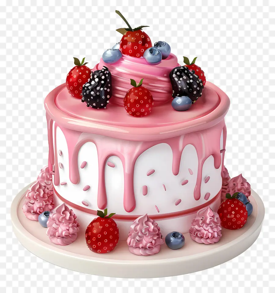 Gâteau 3d，Gâteau Aux Fraises PNG