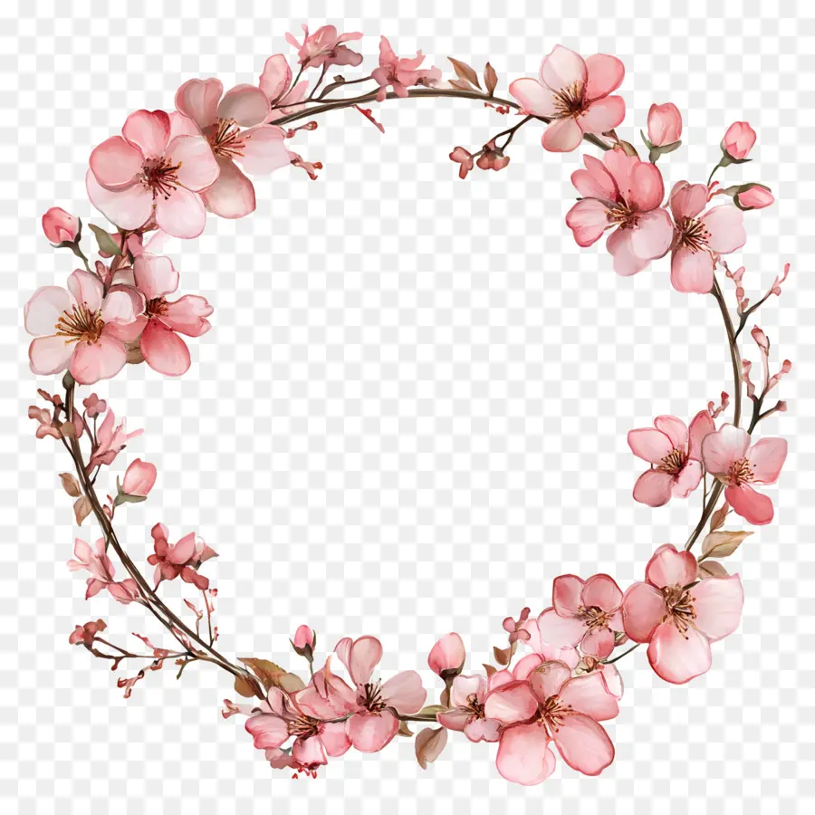 Cadre De Cercle De Mariage，Couronne De Fleurs PNG