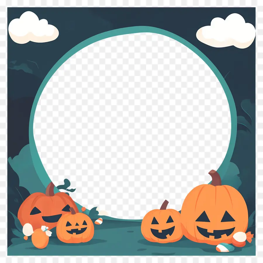 Cadre D'halloween，Citrouilles PNG