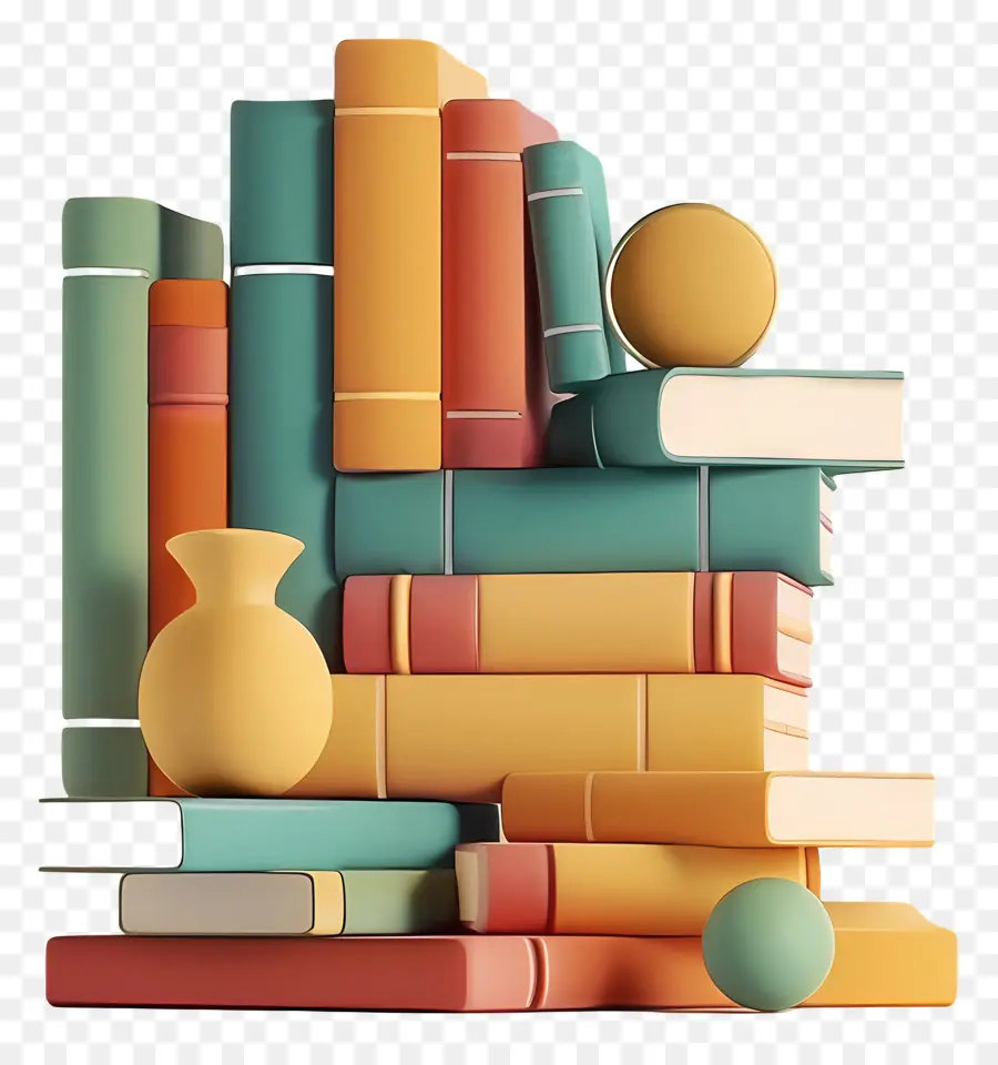 Pile De Livres Modèle 3d，Pile De Livres PNG