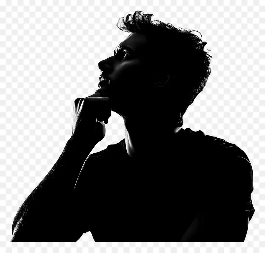 Pensée Homme Silhouette，Penser Silhouette PNG