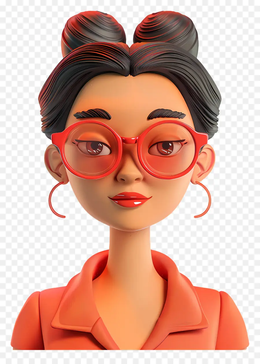 Avatar De Femme 3d，Femme à Lunettes PNG