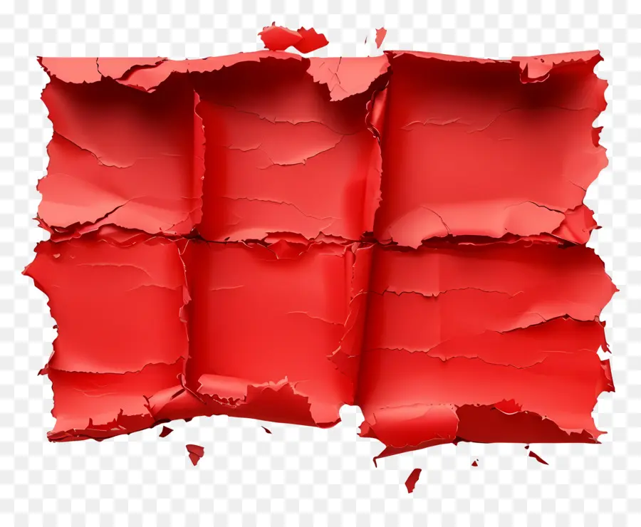 Papier Déchiré Rouge，Déchiré PNG