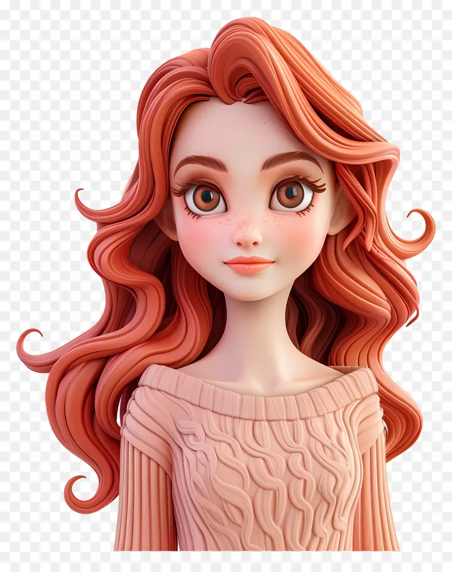 Avatar De Fille 3d，Fille Animée PNG