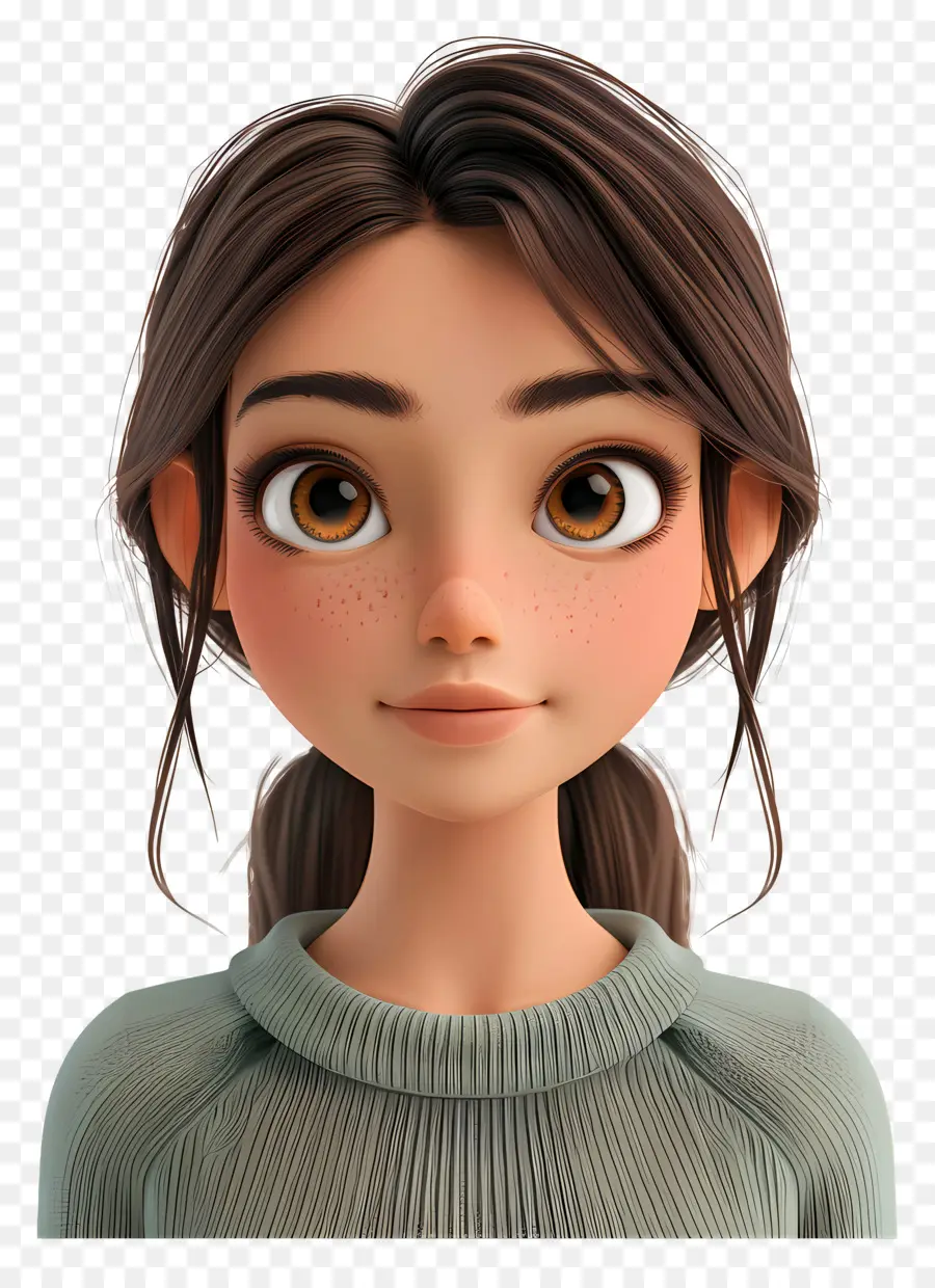 Avatar De Fille 3d，Fille Animée PNG