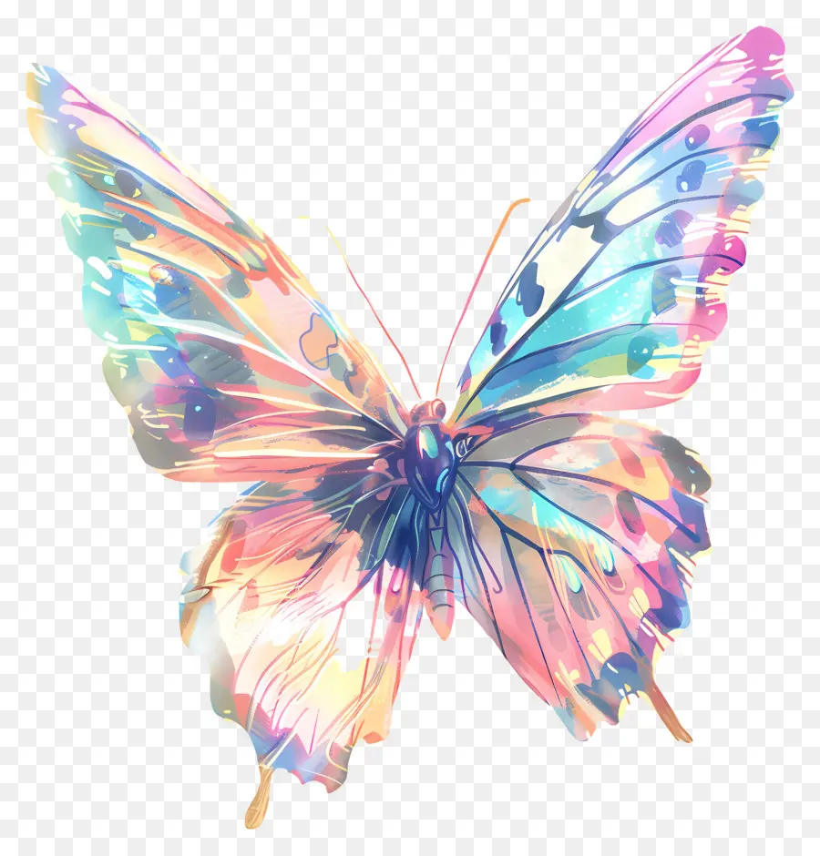 Papillon Pastel，Papillon Coloré PNG