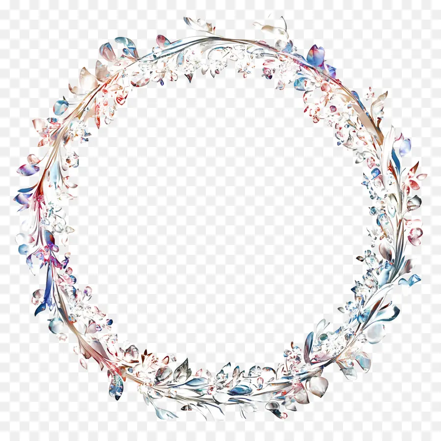 Cadre De Cercle De Mariage，Couronne Florale PNG