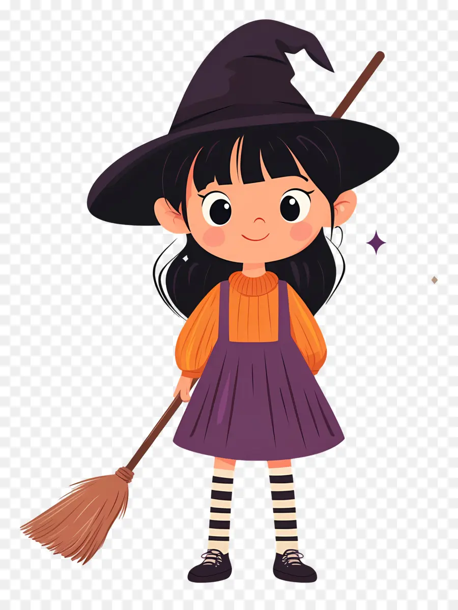 Jolie Sorcière D'halloween，Sorcière Violette PNG