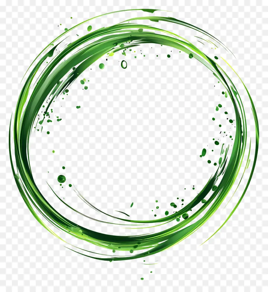 Cadre De Cercle Vert，Splash Circulaire Vert PNG