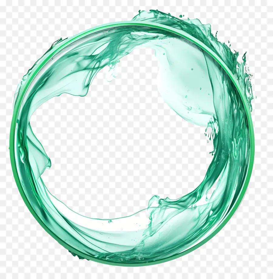 Cadre De Cercle Vert，Splash Circulaire Vert PNG