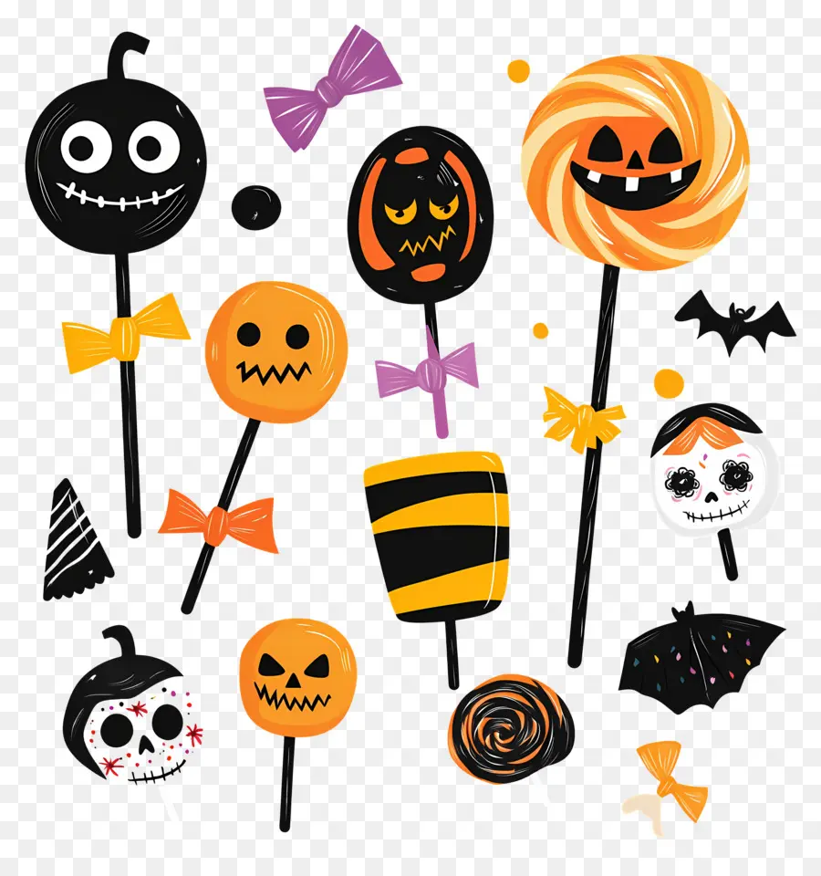 Bonbons D'halloween，Sucettes D'halloween PNG