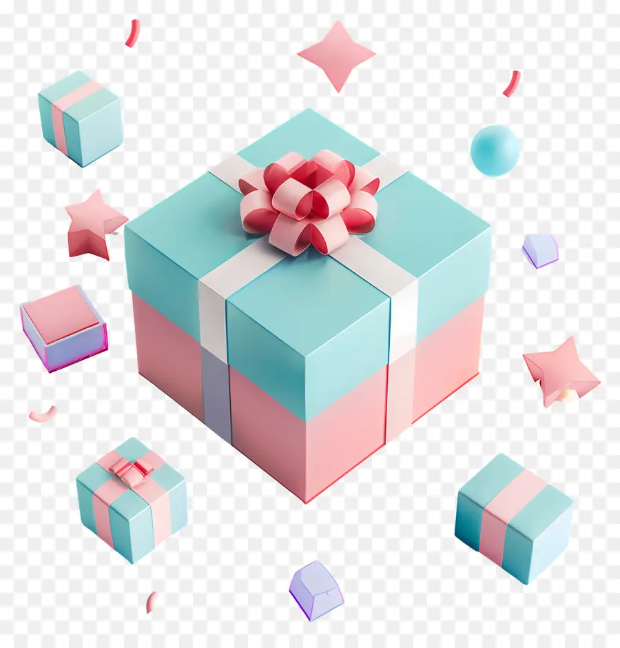 Boîte Créative 3d，Coffret Cadeau PNG