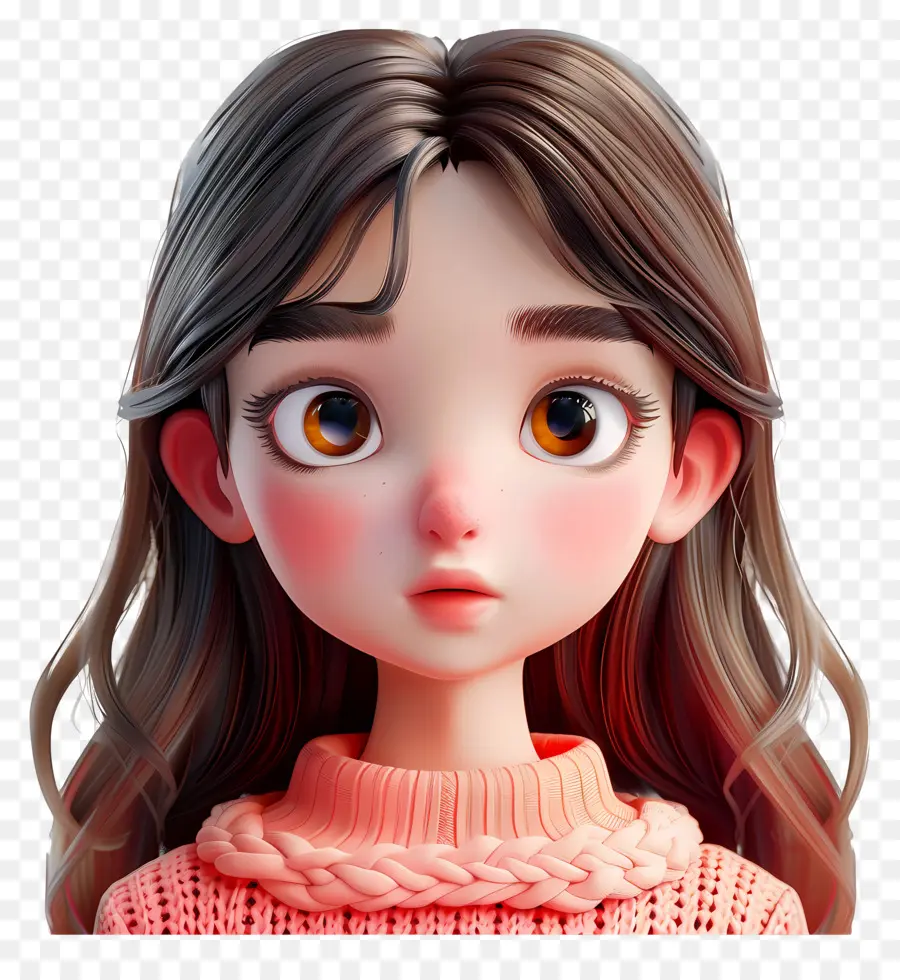 Avatar De Fille 3d，Fille Animée PNG