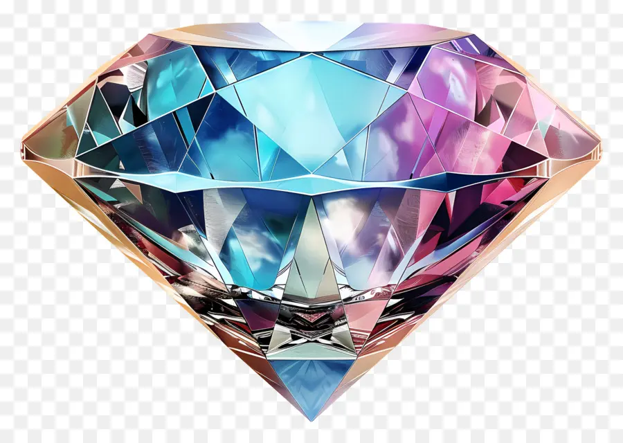 Diamant 3d，Diamant Coloré PNG