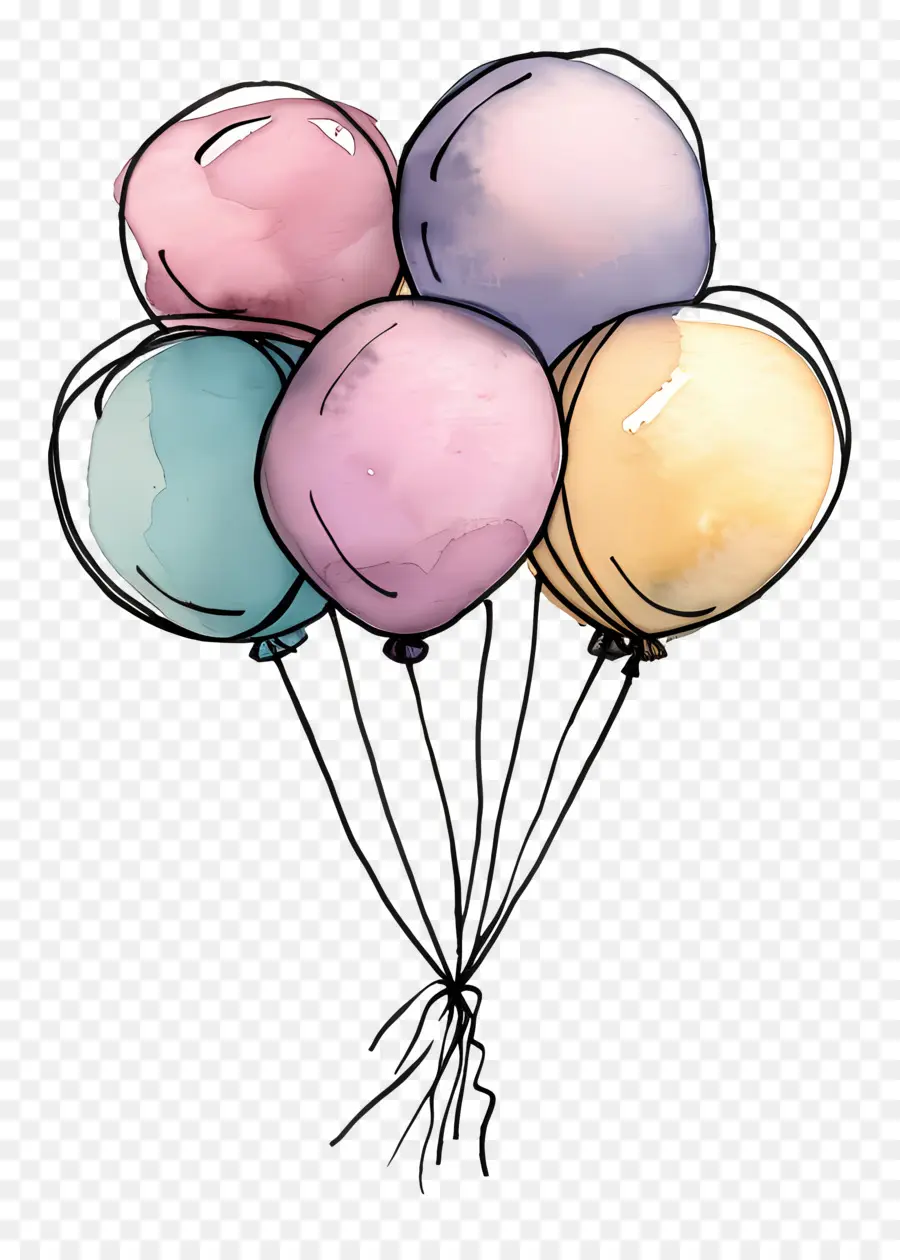 Ballons Pastel，Ballons Colorés PNG