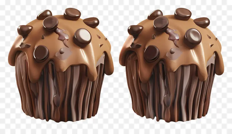 Muffins Au Chocolat，Pépites De Chocolat PNG