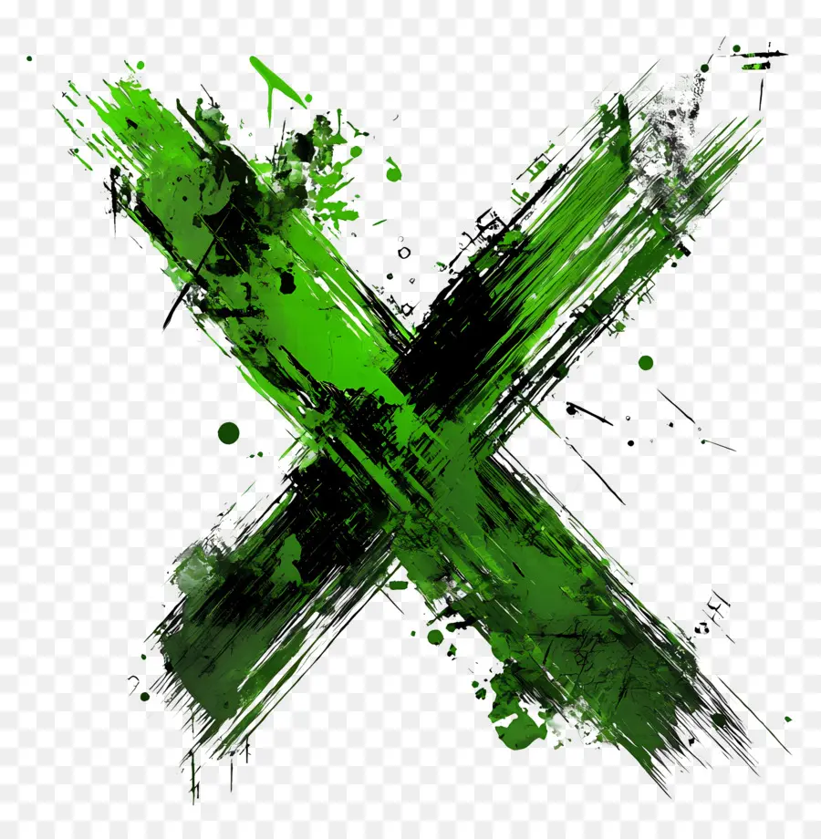 Vert X，Marque X PNG