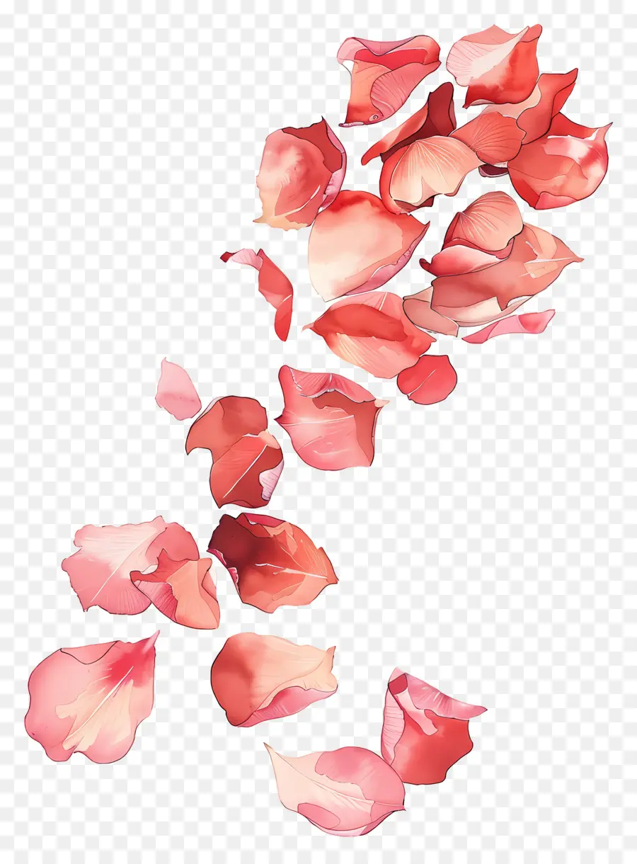 Chute De Pétales De Roses，Pétales De Roses PNG