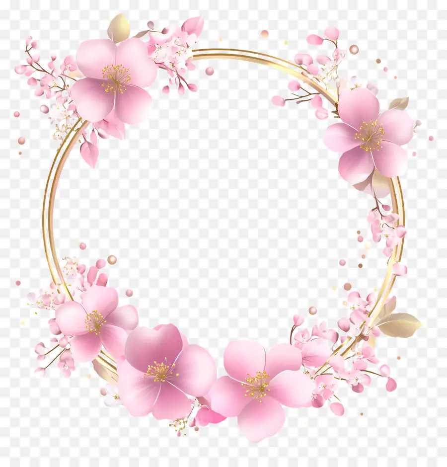 Cadre De Cercle De Mariage，Couronne De Fleurs PNG