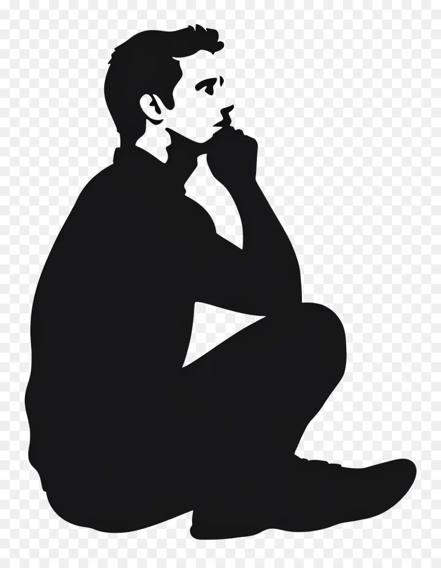 Pensée Homme Silhouette，Silhouette D'homme PNG