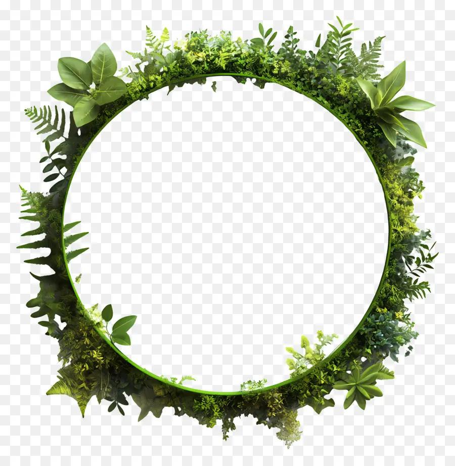 Cadre De Cercle Vert，Couronne Verte PNG