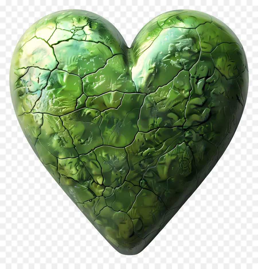 Coeur 3d，Coeur Vert PNG