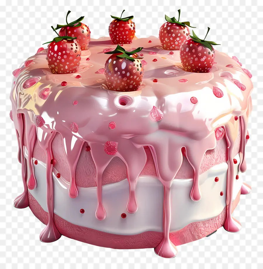 Gâteau 3d，Gâteau Aux Fraises PNG