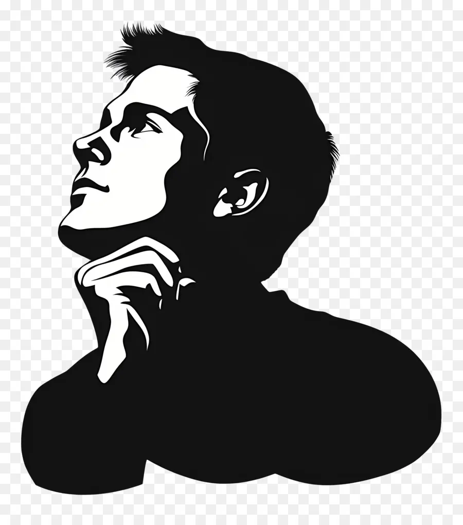 Pensée Homme Silhouette，Homme Pensant PNG