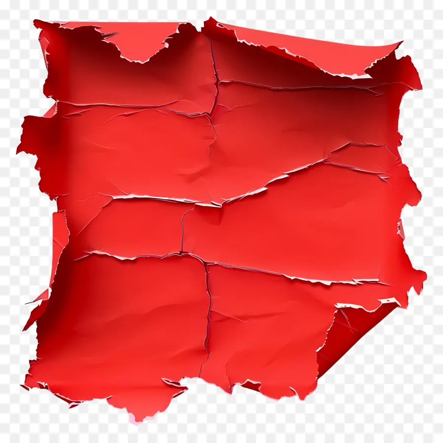 Papier Déchiré Rouge，Déchiré PNG