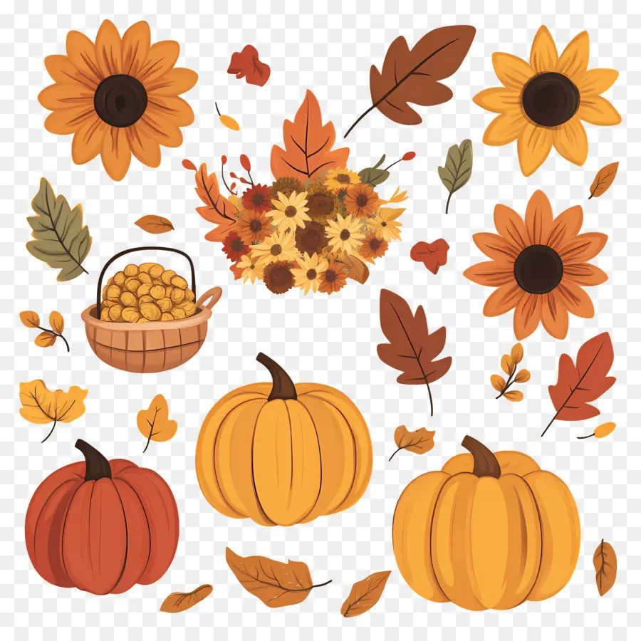 Récolte D'automne，Décorations D'automne PNG