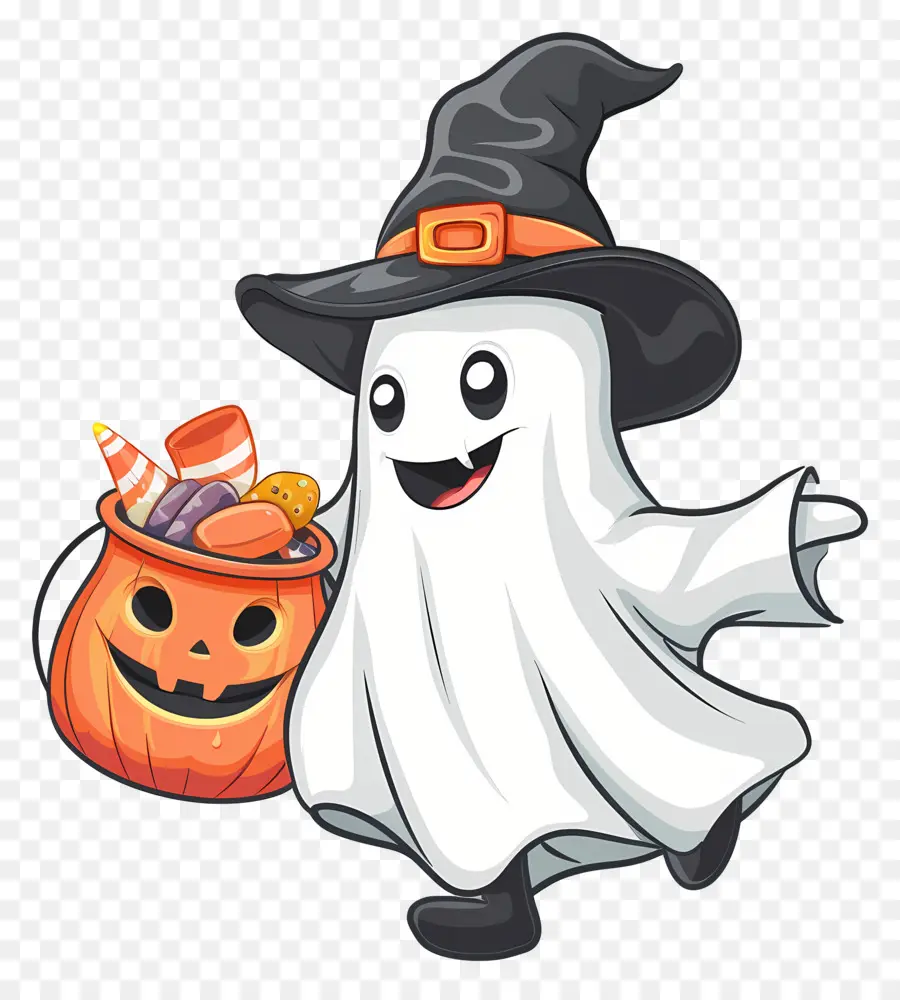 Fantôme D'halloween，Fantôme Avec Candy PNG