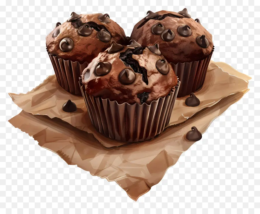 Muffins Au Chocolat，Muffins Aux Pépites De Chocolat PNG