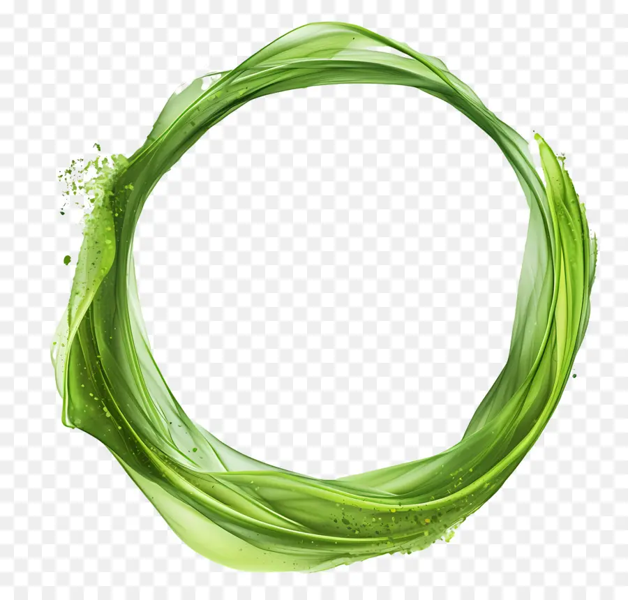 Cadre De Cercle Vert，Splash Circulaire Vert PNG