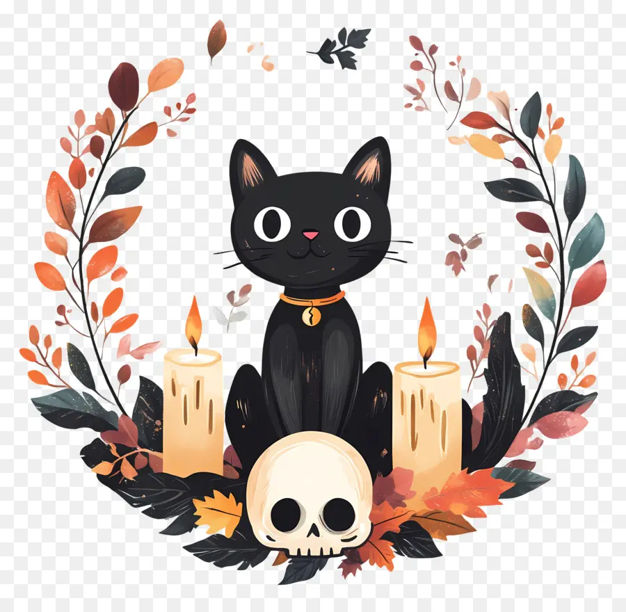 Chat Noir D'halloween，Chat PNG