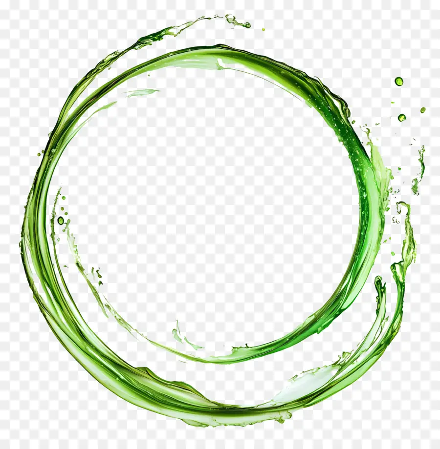 Cadre De Cercle Vert，Splash Circulaire Vert PNG