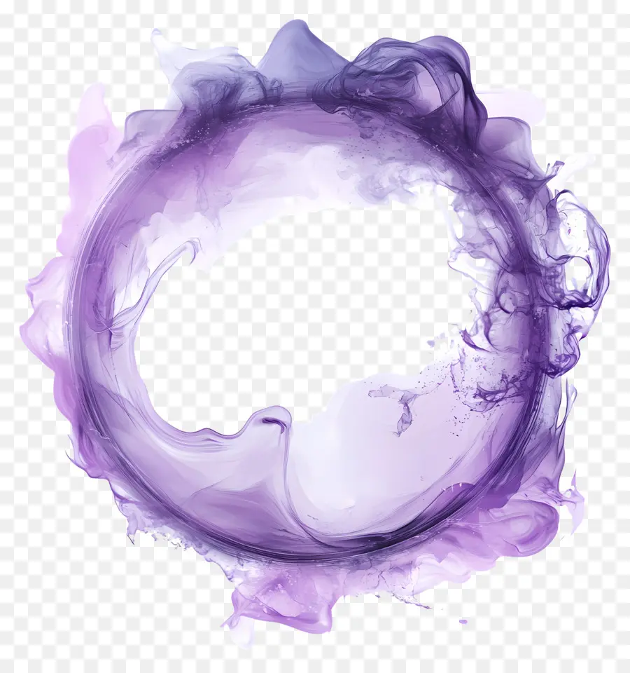 Cadre De Cercle，Anneau De Fumée Violet PNG