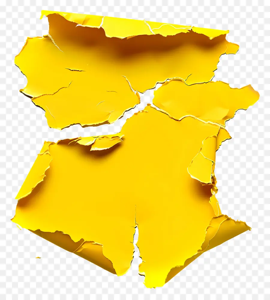 Papier Déchiré Jaune，Papier Déchiré PNG