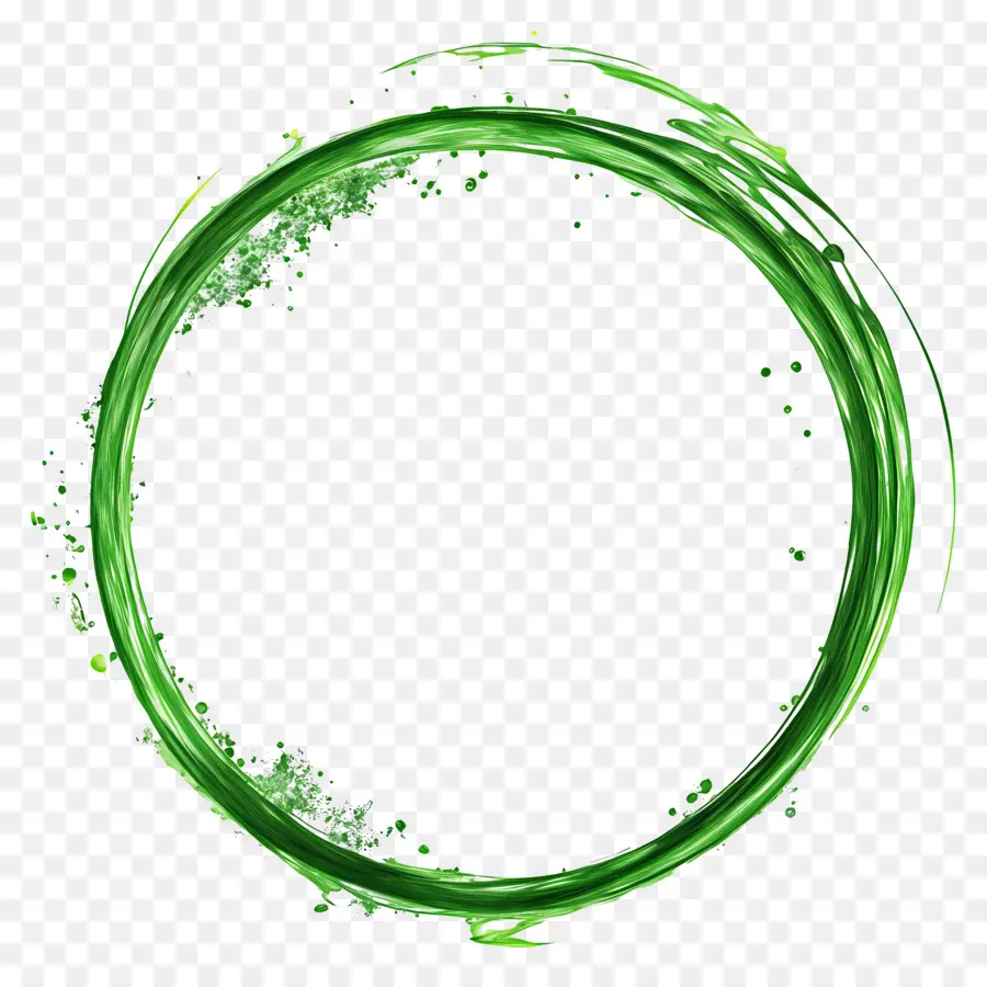 Cadre De Cercle Vert，Couronne Verte PNG